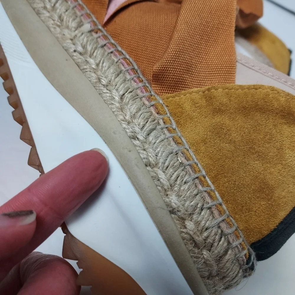 Free People Chapmin Espadrille Sneakers Ribbon Laces 39 / 8.5